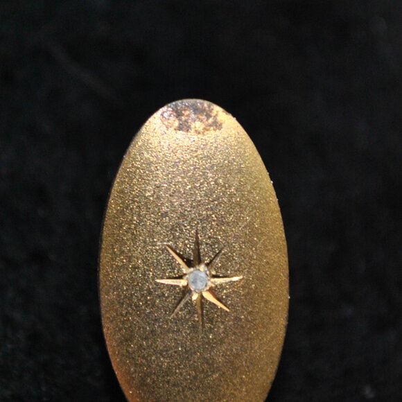 Antique Victorian/Edwardian Oval Stick Pin with Engraved Star - Picture 4 of 11